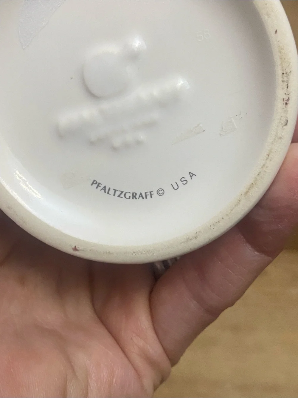 Pfaltzgraff Vintage Ceramic Ketchup Pump Dispenser Condiment Country Style